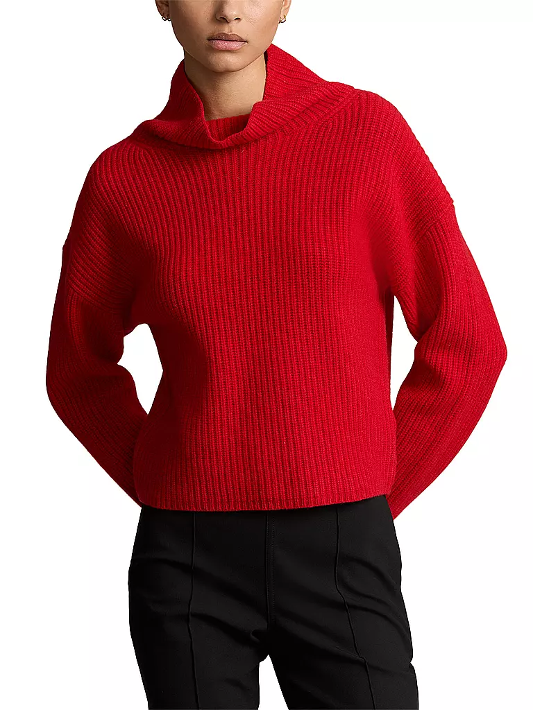 POLO RALPH LAUREN | Jersey de cuello alto corte cropped | Rojo