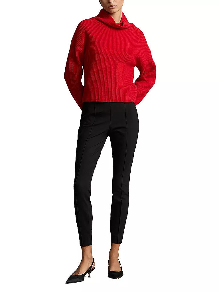POLO RALPH LAUREN | Jersey de cuello alto corte cropped | Rojo