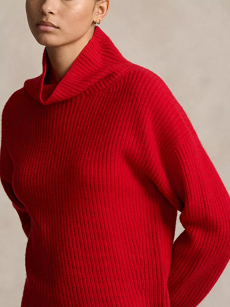 POLO RALPH LAUREN | Jersey de cuello alto corte cropped | Rojo