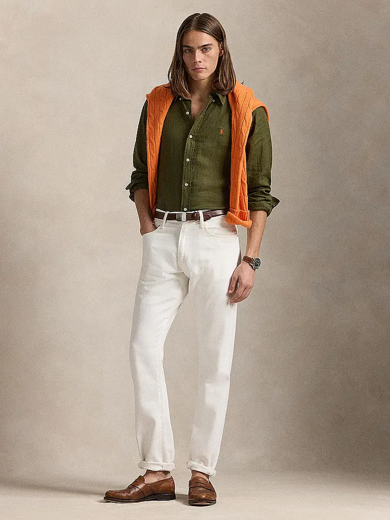 POLO RALPH LAUREN | Leinenhemd Custom Fit | Oliva