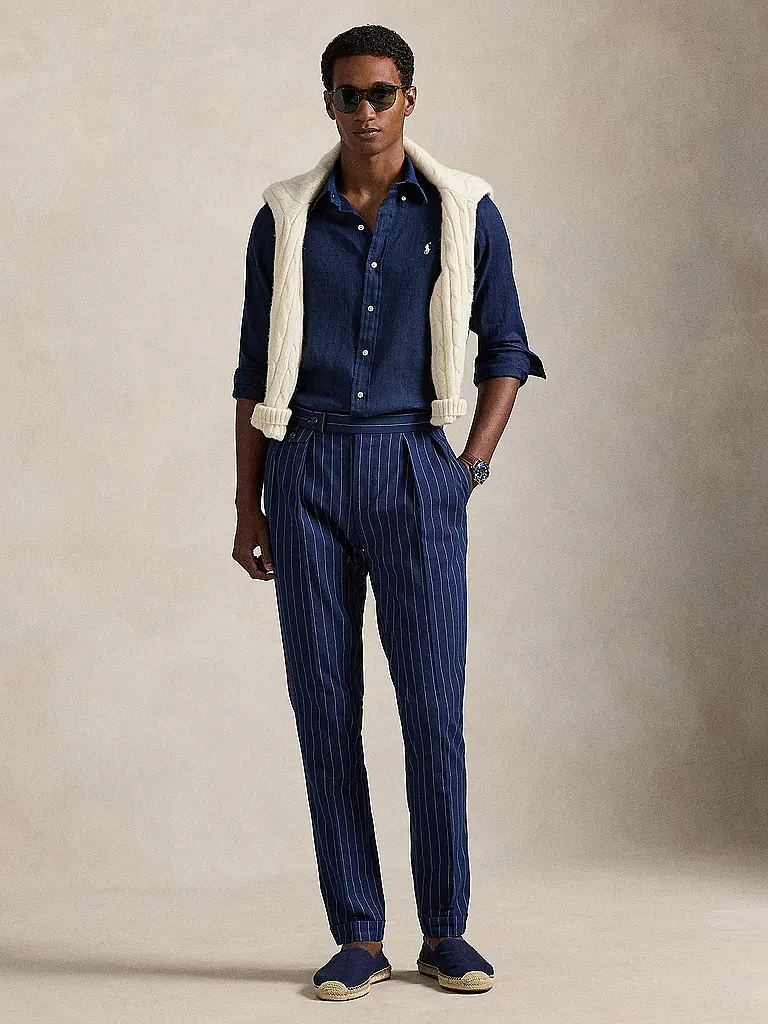 POLO RALPH LAUREN | Leinenhemd Custom Fit | Azul oscuro