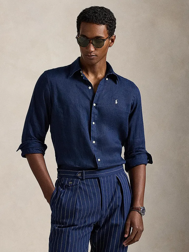 POLO RALPH LAUREN | Leinenhemd Custom Fit | Azul oscuro