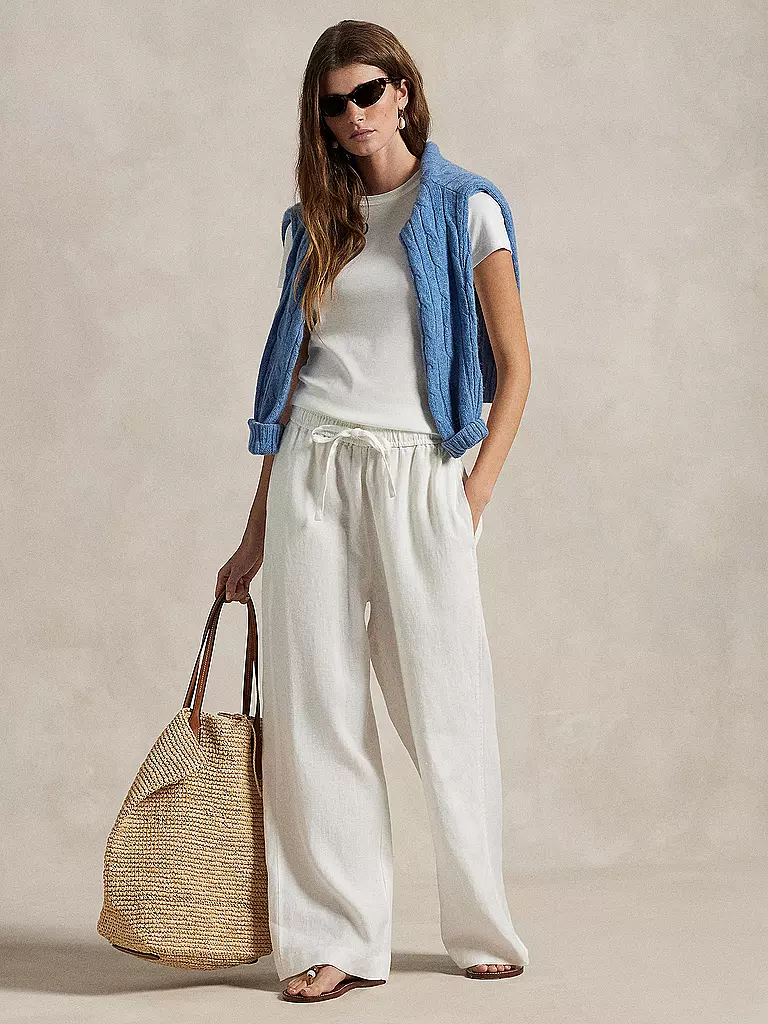 POLO RALPH LAUREN | Pantalones de lino 7/8 | Blanco