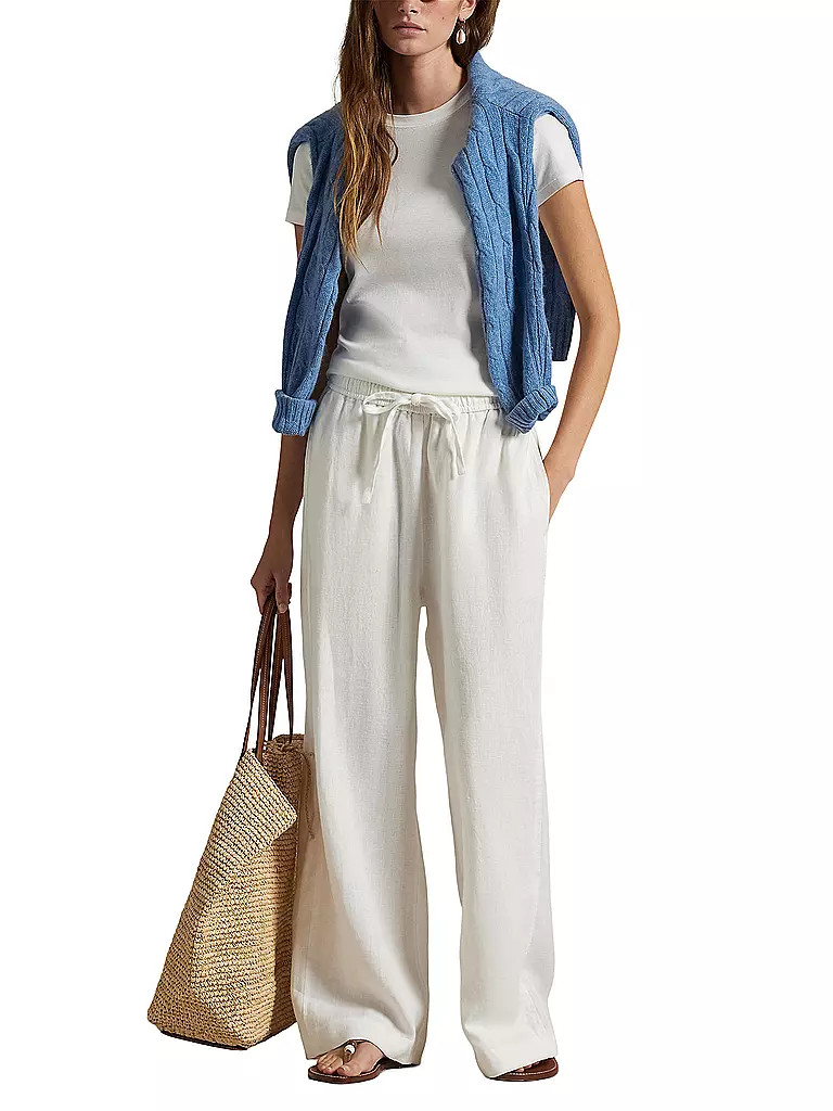 POLO RALPH LAUREN | Pantalones de lino 7/8 | Blanco