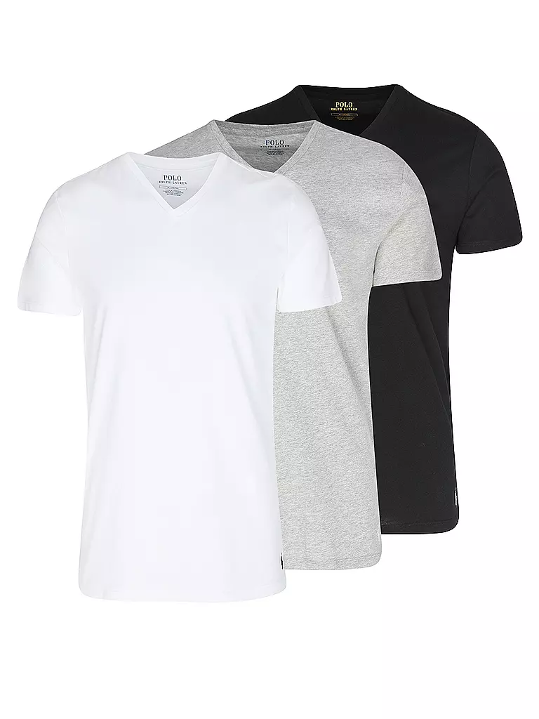 POLO RALPH LAUREN | Paquete de 3 camisetas blanco gris negro | Blanco