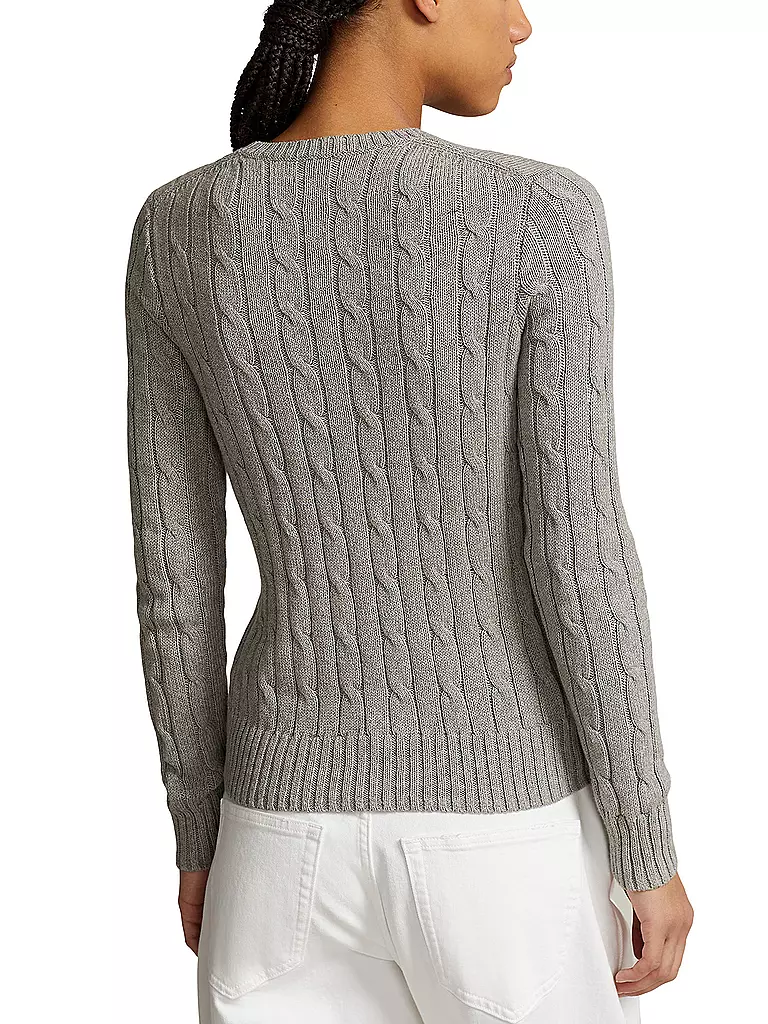 POLO RALPH LAUREN | Producto: Pullover
Marca: POLO RALPH LAUREN
Color: gris
Categorías: Moda,Mujer

Largo de manga: Manga larga
Escote: Cuello redondo
Material: Algodón,Punto
Diseño: Liso
Corte (Prenda superior): Regular
Estilo: Casual
Detalles: Logo,Punto trenzado | 