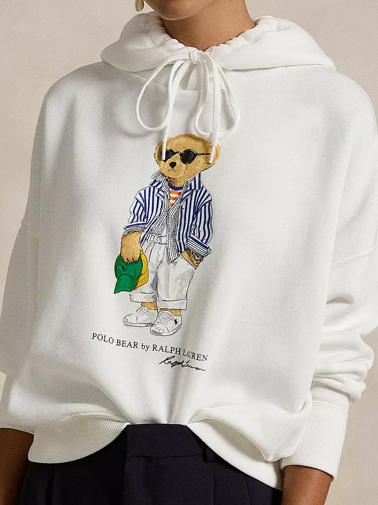 POLO RALPH LAUREN | Produktname: Jersey
Marke: POLO RALPH LAUREN
Farbe: weiss
Kategorien: Moda,Damen

Ärmellänge: Langarm
Material: Sweat,Baumwolle,Polyester / Polyamid
Kragenform: Kapuze
Musterung: Print,Logo
Passform (Oberbekleidung): Regular
Stil: Casual
Details: Tunnel | 