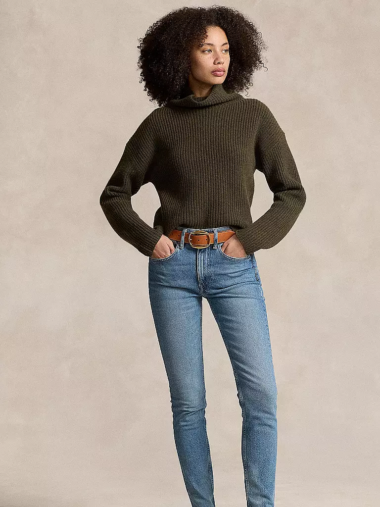 POLO RALPH LAUREN | Rollkragenpullover Cropped Fit | Oliva