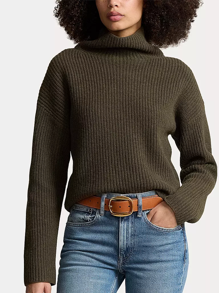 POLO RALPH LAUREN | Rollkragenpullover Cropped Fit | Oliva