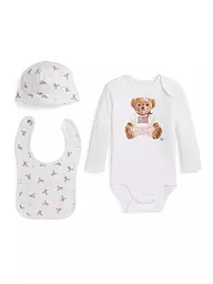 POLO RALPH LAUREN | Set de bebé de 3 piezas | Blanco