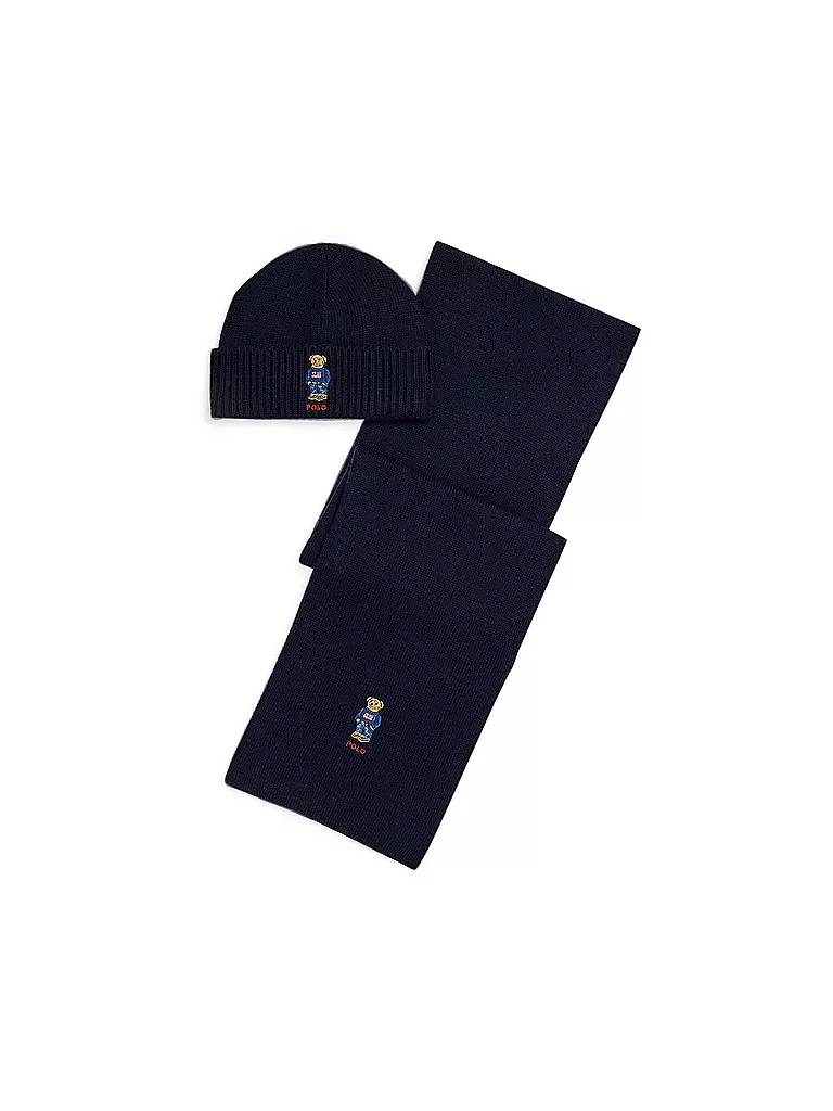 POLO RALPH LAUREN | Set de regalo gorro y bufanda | Azul oscuro