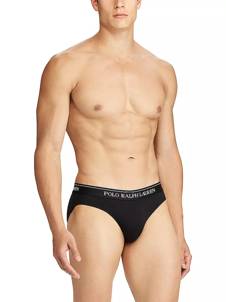 POLO RALPH LAUREN | Slip paquete de 3 negro | Negro