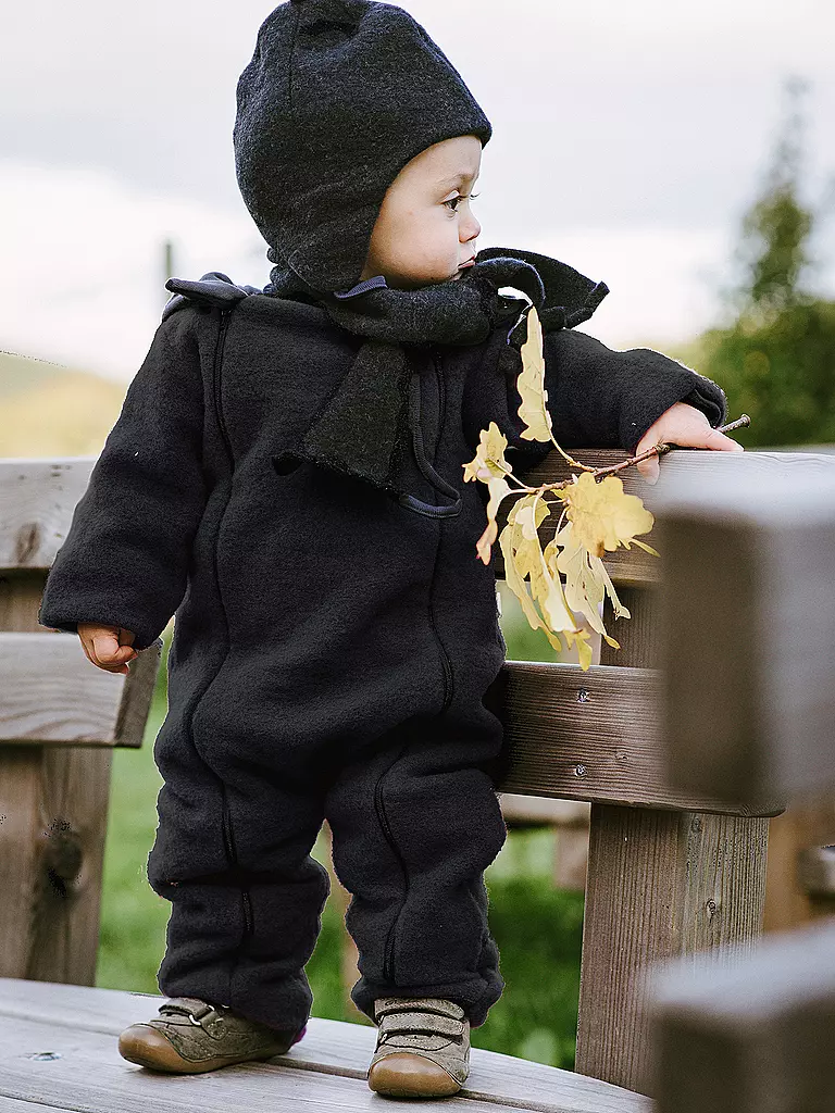 POPOLINI | Baby Wollfleece Overall | Azul oscuro