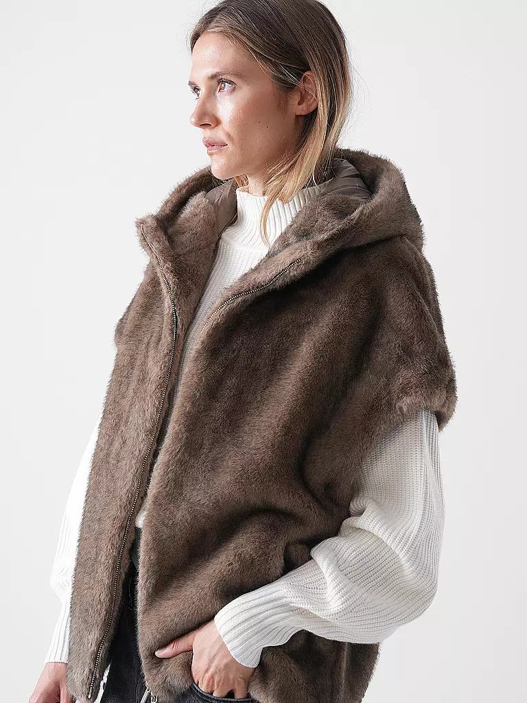PRIDE TO BE | Chaqueta de aspecto de piel HOLA | Marrón