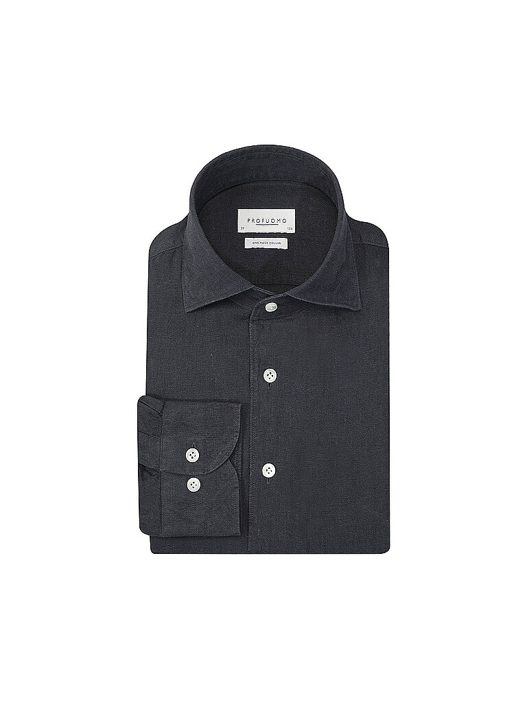 Camisa de lino azul oscuro 40