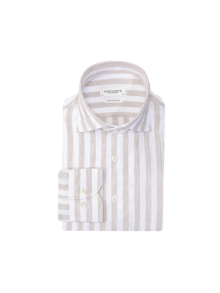 Profuomo Camisa de lino beige 43