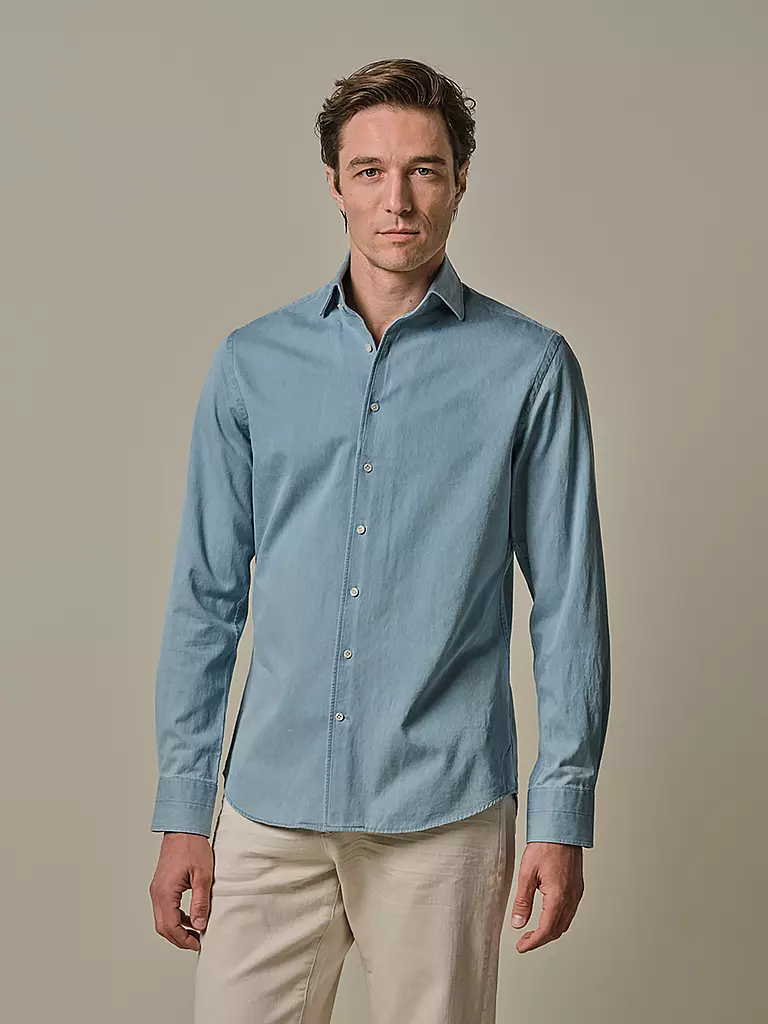 PROFUOMO | Camisa de vestir Slim Fit | Azul