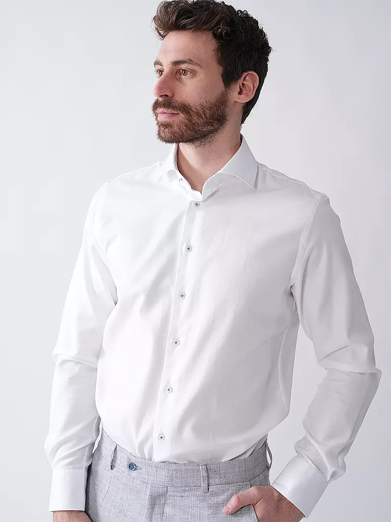 PROFUOMO | Camisa de vestir Slim Fit | Blanco