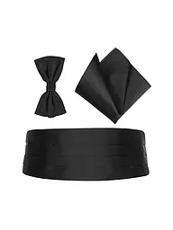 PROFUOMO | Set fajín, pajarita y pañuelo de bolsillo | Negro