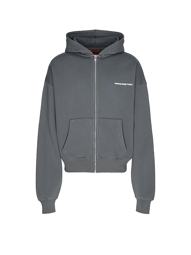 PROHIBITED Sudadera con cremallera gris