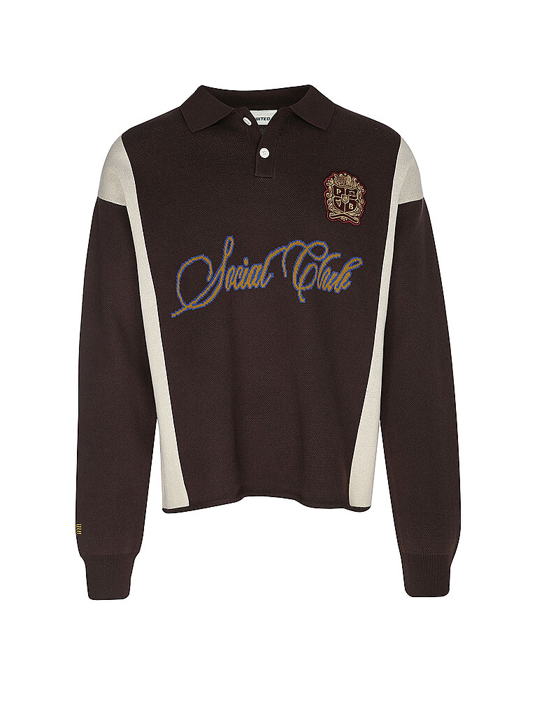 PROHIBITED Polo-Pullover EMBLEM CONTRAST CLUBHOUSE marrón