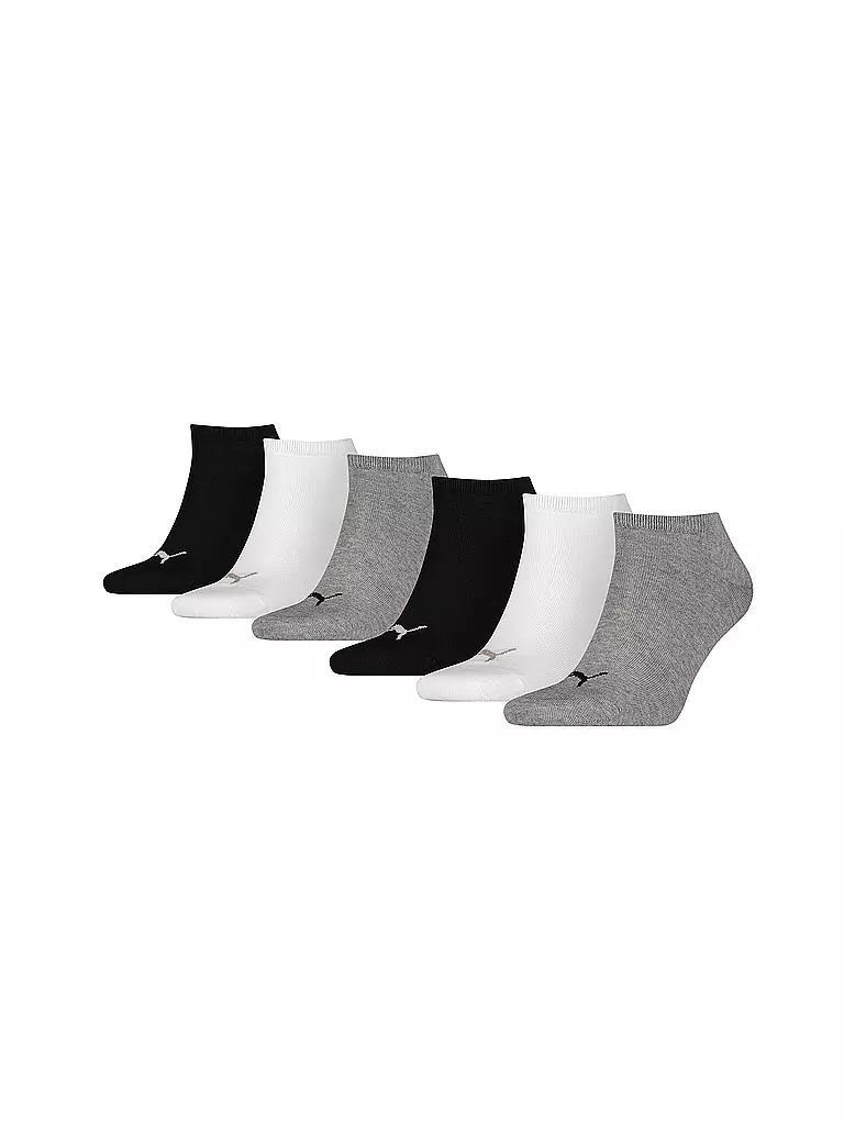 PUMA | Sneaker Socken 6er Pkg. black grey | Negro