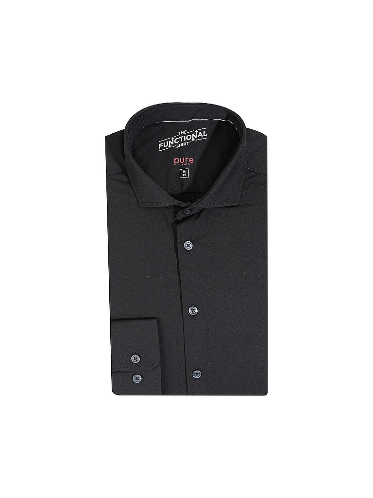 PURE Camisa de jersey corte slim negro