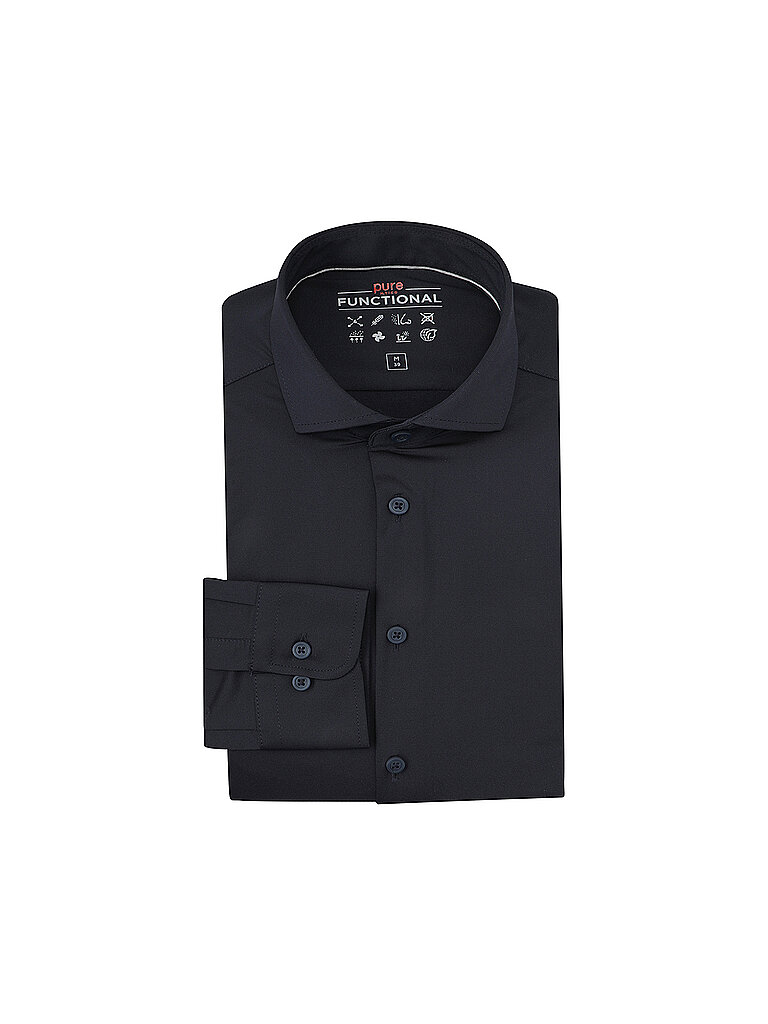 PURE Camisa de jersey Slim Fit azul oscuro