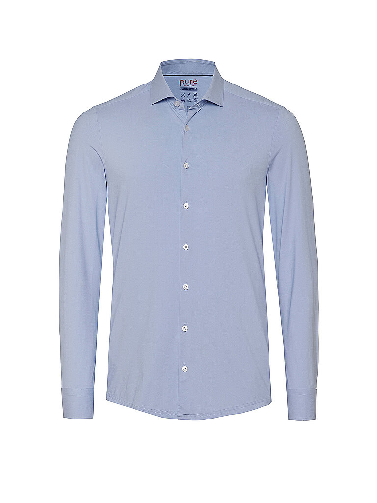 Pure Camisa de punto Slim Fit azul claro