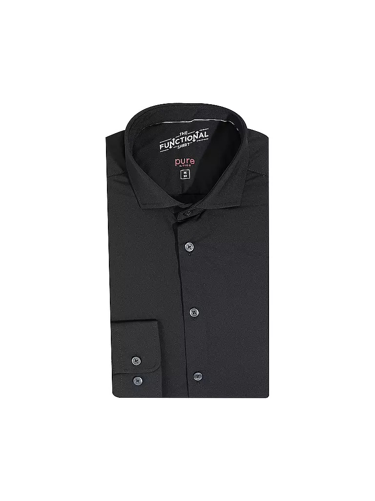 PURE | Camisa de jersey corte slim | Negro