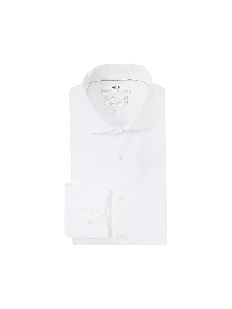 PURE | Camisa de punto de corte entallado | Blanco