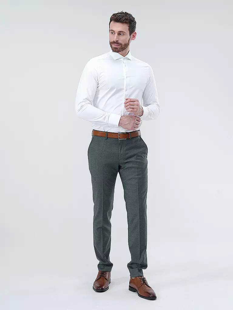 PURE | Camisa de punto de corte entallado | Blanco