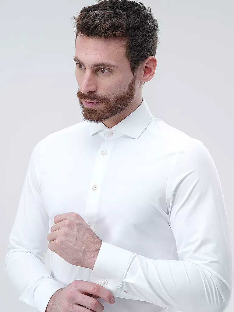 PURE | Camisa de punto de corte entallado | Blanco