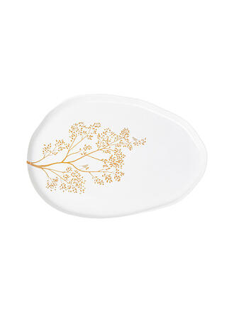 RAEDER | Schale GOLDZWEIG 28,5x20cm Blanco
