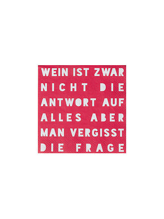RAEDER | Servilletas de cóctel 25x25cm El vino no es la respuesta, pero ayuda