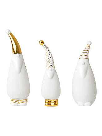 RAEDER | Figuras de Papá Noel, juego de 3, blanco