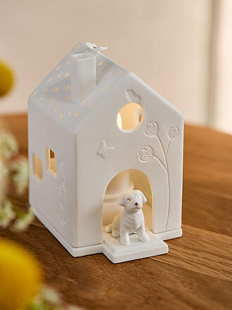 RAEDER | Casa de luz 8,7x7x11,1cm Perro Blanco
