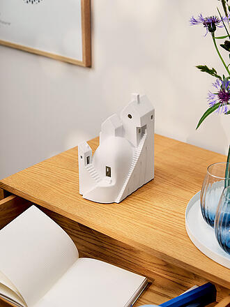 RAEDER | Casa de luz LED Treppchenstädtchen 17x21cm Blanco