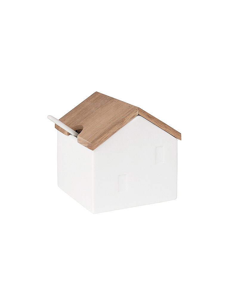 Azucarero / Salero 8x8x9cm HÜTTENZAUBER 2 piezas Blanco blanco