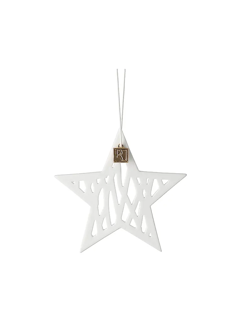 RAEDER | Adorno de estrella de Navidad 8x8cm blanco | Blanco