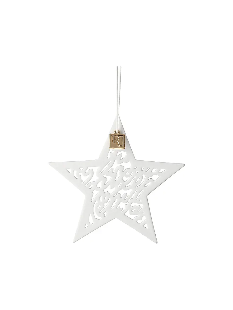 RAEDER | Adorno de estrella de Navidad 8x8cm blanco | Blanco