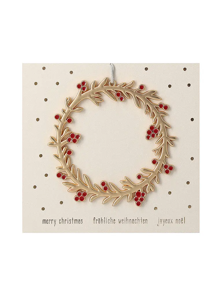 RAEDER | Adorno festivo 8cm Feliz Navidad | Oro