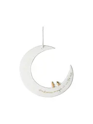 RAEDER | Adorno navideño de luna blanco | Blanco