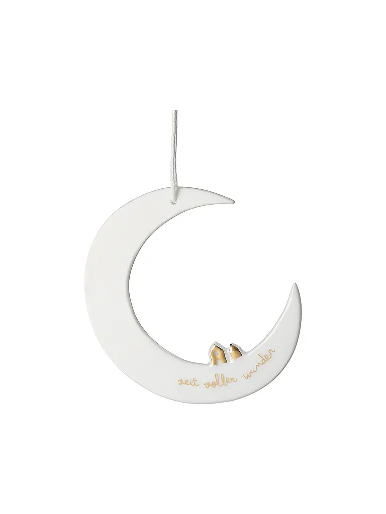 RAEDER | Adorno navideño de luna blanco | Blanco