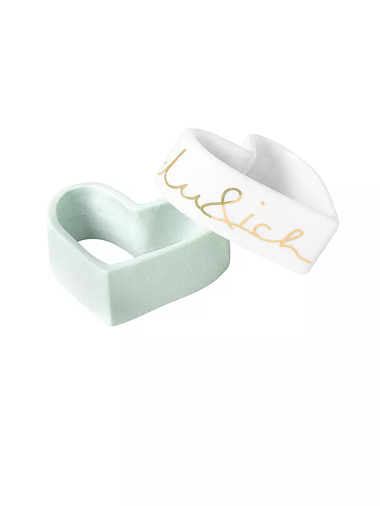 RAEDER | Anillos para servilletas Juego de 2 Du&Ich Blanco | Blanco