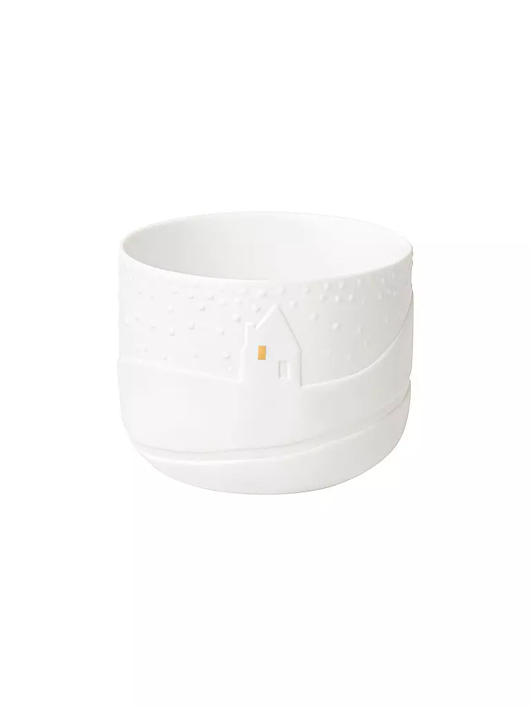RAEDER | Candelabro para vela de té de 9 cm DÍA DE NIEVE Copo de nieve | Blanco