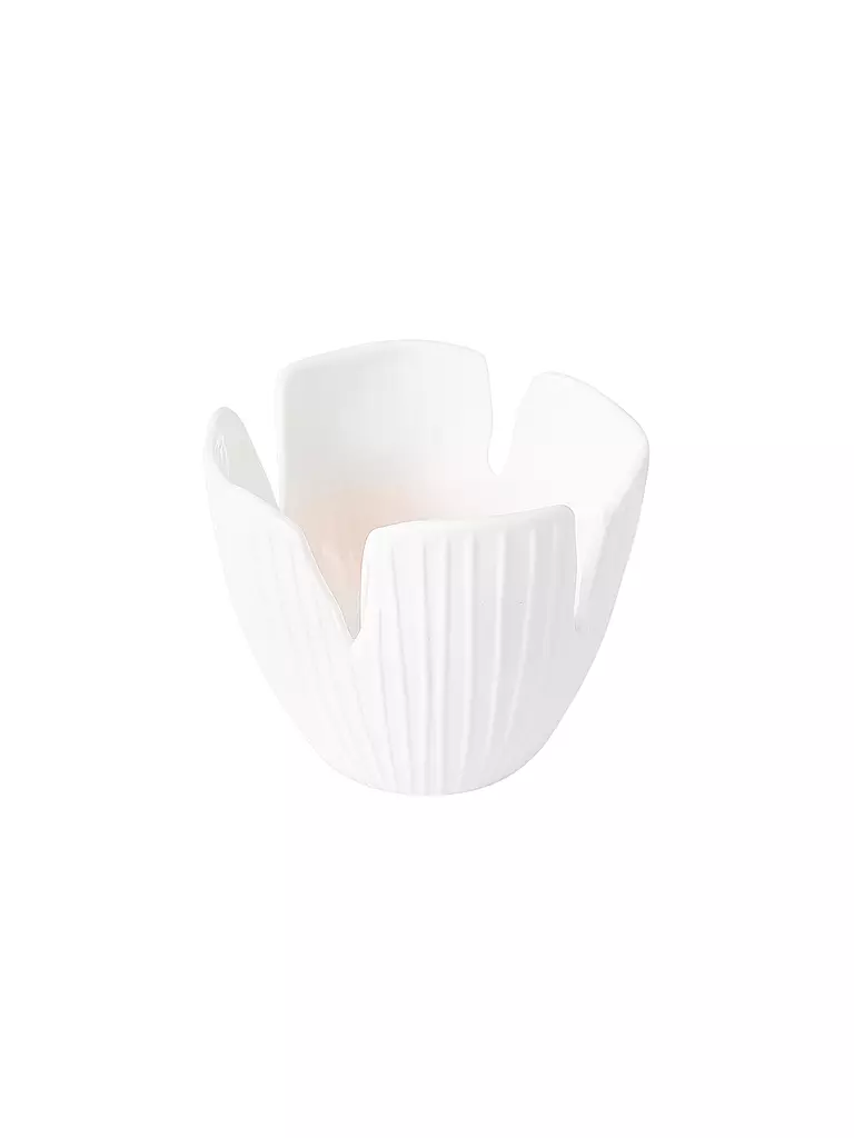 RAEDER | Candelabro para velas de té 8,5x7,5cm LA VIDA FLORECIENTE | Blanco