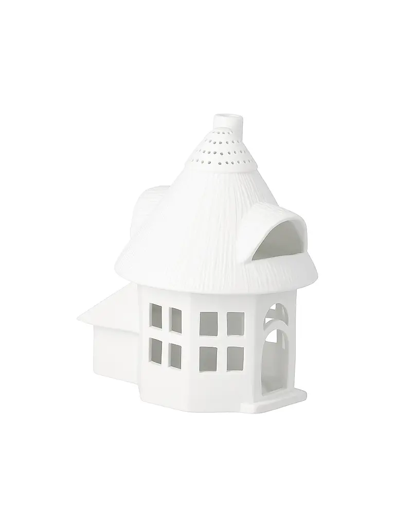 RAEDER | Casa de luz navideña Torre con techo de paja | Blanco