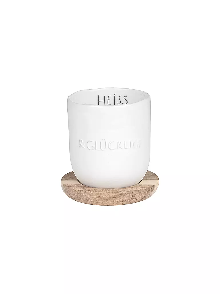 RAEDER | DINING Breakfast kleiner Becher Heiss & Glücklich 100ml | Blanco