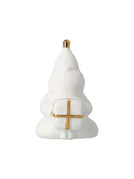 RAEDER | Figura navideña de porcelana Papá Noel Empaquetando regalos | Blanco